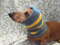 Handmade angora snood scarf for dogs, Snood Warm Winter Knitted Dog Hat Warm Ears Dachshund Snood Hat