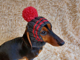 Pet clothes hat with open ears,gift for dog dachshundknit