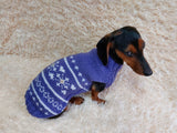 Christmas snowflake clothing for pets,dog jumper winter xmas,dachshund snowflake sweater,pets gift xmas dachshundknit