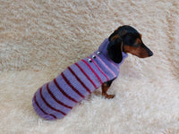 Striped Clothes With Button Pet Dog, Dog Jumper Winter Christmas, Dachshund Button Sweater, Pets Gift dachshundknit