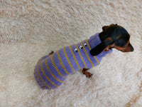 Striped Clothes With Button Pet Dog,Dog Jumper Winter Christmas,Dachshund Button Sweater,Pets Gift dachshundknit