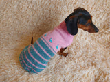 Bright Dinosaur Sweater for Prey Animals, Jumper Clothes for Dogs with Dinosaurs, Animal Jumper for Photo Shoots dachshundknit