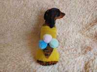 Pet clothing ice cream jumper, ice cream sweater for dogs dachshundknit