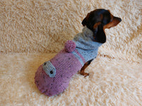 Black denim knitted sweater for a dachshund or small dog, warm winter sweater for small dogs, dog clothes, sweater for small dogs dachshundknit