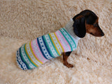 Rainbow Striped Pet Clothes,Knitted Vest Sweater Coat for Dogs,Clothes Candy for Photo Props or Dog Gift dachshundknit