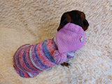 Sweater with hood for dachshund or small dog, sweatshirt knitted for dog dachshundknit