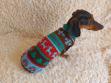 Christmas party pet outfit jumper,dog clothes christmas sweater,christmas gift for dog lovers knitted sweater. dachshundknit