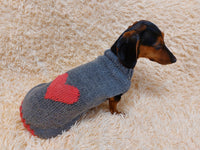 Heart Pet Clothes, Heart Dog Jumper, Gift for Pet Lovers dachshundknit