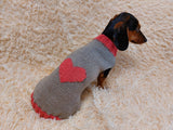 Heart Pet Clothes, Heart Dog Jumper, Gift for Pet Lovers dachshundknit