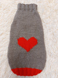 Heart wool sweater for pet, dog sweater for valentine's day, dog valentine's day gift with heart dachshundknit