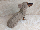 Alpaca coat and hat for dogs, knitted dachshund clothes sweater and hat, winter dachshund suit sweater and hat