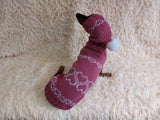 Festive costume sweater and hat with hearts for pets,clothes dachshund dog with hearts,gift for pet lover,clothes dog for photo shoot