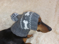 Pet Clothes Boned Hat with Pompom,Bone Dog Hat,Halloween Bonnet Hat for Dachshund Dog