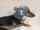 Pet Clothes Boned Hat with Pompom,Bone Dog Hat,Halloween Bonnet Hat for Dachshund Dog