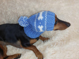 Pet Clothes Boned Hat with Pompom,Bone Dog Hat,Halloween Bonnet Hat for Dachshund Dog