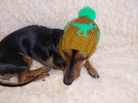 Pet Clothes Dinosaur Hat with Pompom,Dino Animals Hat for Dogs,Halloween Dinosaur Hat for Dachshund Dog