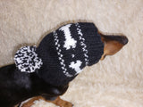 Pet Clothes Boned Hat with Pompom,Bone Dog Hat,Halloween Bonnet Hat for Dachshund Dog