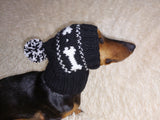 Pet Clothes Boned Hat with Pompom,Bone Dog Hat,Halloween Bonnet Hat for Dachshund Dog
