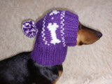 Pet Clothes Boned Hat with Pompom,Bone Dog Hat,Halloween Bonnet Hat for Dachshund Dog