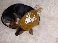 Christmas Party Pet Reindeer Clothes Reindeer Hat Dog Reindeer Hat with Pom Poms Christmas Photo Prop for Pet Reindeer Clothes