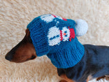 Snowman hat for Christmas party,cloches snowman dog hat, dachshund christmas cap