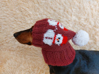 Snowman hat for Christmas party,cloches snowman dog hat, dachshund christmas cap