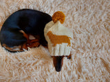 Handmade knitted dachshund hat for dogs, clothes for dogs hat with dachshund, gift for dachshund lover