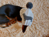 Handmade knitted dachshund hat for dogs, clothes for dogs hat with dachshund, gift for dachshund lover