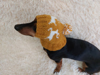 Christmas Reindeer Clothes Pom Pom Hat Dachshund Reindeer Hat Knitted Dog Reindeer Hat Party Photo Prop