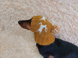 Christmas Reindeer Clothes Pom Pom Hat Dachshund Reindeer Hat Knitted Dog Reindeer Hat Party Photo Prop