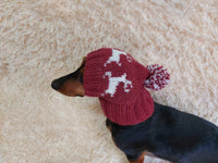 Christmas Reindeer Clothes Pom Pom Hat Dachshund Reindeer Hat Knitted Dog Reindeer Hat Party Photo Prop