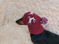 Christmas Reindeer Clothes Pom Pom Hat Dachshund Reindeer Hat Knitted Dog Reindeer Hat Party Photo Prop