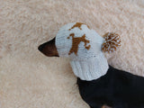 Christmas Reindeer Clothes Pom Pom Hat Dachshund Reindeer Hat Knitted Dog Reindeer Hat Party Photo Prop