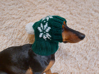 Christmas pet clothing with snowflakes, snood hat with snowflakes for dog