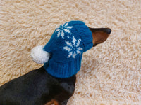 Christmas pet clothing with snowflakes, snood hat with snowflakes for dog