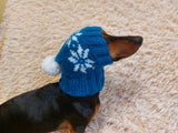 Christmas pet clothing with snowflakes, snood hat with snowflakes for dog