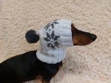 Christmas pet clothing with snowflakes, snood hat with snowflakes for dog