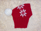 Christmas pet clothing with snowflakes, snood hat with snowflakes for dog