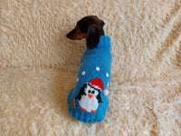 Santa penguin christmas pet clothes,christmas dog jumper,Christmas sweater for little dachshund