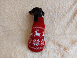 Christmas Wool Clothes Jumper Pet Coat with Snowflakes and Reindeer for Dogs
