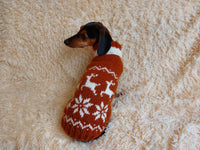 Christmas Wool Clothes Jumper Pet Coat with Snowflakes and Reindeer for Dogs
