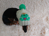 Frog with crown snood hat for dog