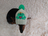 Frog with crown snood hat for dog