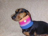 Handmade wool snood hat for a dog