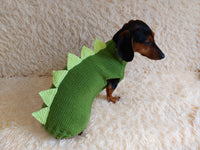 Dachshund Halloween Dinosaur Outfit Costume Sweater -dino pet cloches jamper