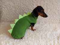 Dachshund Halloween Dinosaur Outfit Costume Sweater -dino pet cloches jamper