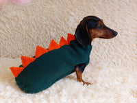 Dog dinosaur knitted clothes sweater, dinosaur sweater for dogs, original dog clothes dinosaur sweater