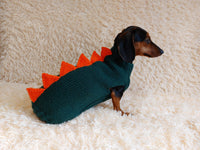 Dog dinosaur knitted clothes sweater, dinosaur sweater for dogs, original dog clothes dinosaur sweater