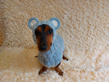 Bear costume made of alpaca wool for dogs, dachshund bear set sweater and hat