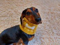 Wool snood collar for pets with bones, dog snood with warm neck made of wool with bones